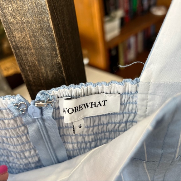 WEWOREWHAT Blue Corset Peplum Mini Dress Size 12 - Picture 7 of 12